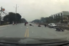 Hiện trường vụ tai nạn. (Nguồn: Công an cung cấp)