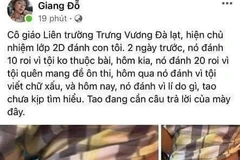 Ảnh chụp Facebook của mẹ học sinh. (Ảnh: Đặng Tuấn/TTXVN)
