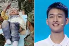 Lang Zheng trong bức hình hồi 3 tuổi và hiện tại. (Nguồn: Baidu)