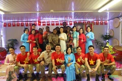 Lực lượng gìn giữ hòa bình Liên hợp quốc của Việt Nam kỷ niệm 77 năm Quốc khánh tại Nam Sudan. (Nguồn: qdnd.vn) 