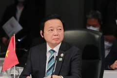 Phó Thủ tướng kiêm Bộ trưởng Bộ Tài nguyên và Môi trường Trần Hồng Hà tại phiên khai mạc hội nghị. (Ảnh: Đức Thịnh/TTXVN)