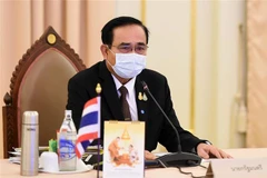 Thủ tướng Thái Lan Prayut Chan-o-cha phát biểu trong cuộc họp nội các tại Bangkok ngày 3/4/2020. (Nguồn: AFP/TTXVN) 
