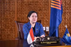 Chủ tịch Hạ viện Indonesia Puan Maharani tại phiên họp toàn thể Đại Hội đồng liên nghị viện Hiệp hội Các nước Đông Nam Á (AIPA) lần thứ 41 khai mạc sáng 8/9. (Nguồn: TTXVN phát) 