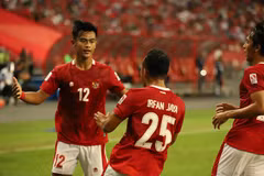 Các cầu thủ Indonesia. (Ảnh: Thế Vũ/TTXVN) 