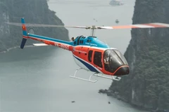 Máy bay trực thăng Máy bay Bell-505 thuộc Công ty Trực thăng Miền Bắc thuộc Tổng Công ty Trực thăng Việt Nam, Binh đoàn 18. (Ảnh: TTXVN phát)