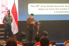 Phó Tổng thống Indonesia Ma'ruf Amin phát biểu khai mạc. (Nguồn: Ringtimesbali)