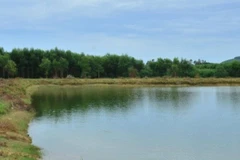 Hồ nước nơi 3 cháu bị tai nạn. (Nguồn: Báo Giao thông)