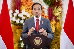 Tổng thống Indonesia Joko Widodo phát biểu tại Bogor. (Ảnh: AFP/TTXVN)