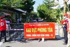 Một khu vực phong tỏa ở Đà Nẵng. (Ảnh: TTXVN phát) 