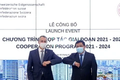 Phó Tổng thống, Bộ trưởng Bộ Ngoại giao Liên bang Thụy Sĩ Ignazio Cassis. (Ảnh: Trọng Đức/TTXVN) 