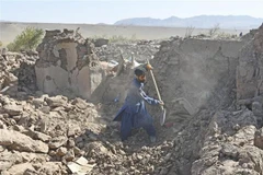 Cảnh đổ nát sau trận động đất tại tỉnh Herat, Afghanistan, ngày 10/10/2023. (Ảnh: Kyodo/TTXVN)