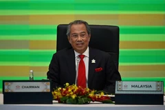 Ông Muhyiddin Yassin, khi đang giữ chức Thủ tướng Malaysia, tham dự một hội nghị trực tuyến tại Kuala Lumpur ngày 20/11/2020. (Ảnh: AFP/TTXVN) 