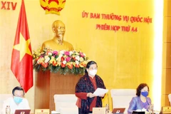 Phó Chủ tịch Thường trực Quốc hội Tòng Thị Phóng điều hành phiên họp. (Ảnh: Trọng Đức/TTXVN) 