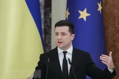 Tổng thống Ukraine Volodymyr Zelensky. (Nguồn: AFP/TTXVN) 