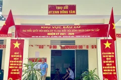 Khu vực bỏ phiếu số 2, xã Đồng Tâm (Mỹ Đức, Hà Nội). (Ảnh: Nguyễn Thắng/TTXVN) 
