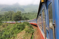 Đoàn tàu khách chạy tuyến Hà Nội-Thành phố Hồ Chí Minh của Tổng công ty Đường sắt Việt Nam. (Ảnh: Minh Sơn/Vietnam+) 