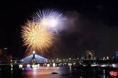 Màn trình diễn pháo hoa của đội Italy vào tối 17/6. (Ảnh: Trần Lê Lâm/TTXVN)