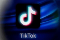 Biểu tượng của mạng xã hội TikTok trên màn hình máy tính bảng. (Ảnh: AFP/TTXVN)