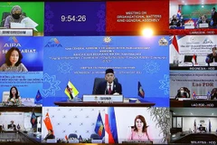 Phiên họp của Ủy ban Tổ chức Đại hội đồng AIPA-42 diễn ra dưới hình thức trực tuyến. (Ảnh: Nguyễn Điệp/TTXVN) 
