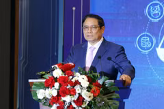 Thủ tướng Phạm Minh Chính phát biểu chỉ đạo. (Ảnh: Phạm Kiên/TTXVN)