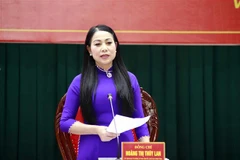 Bà Hoàng Thị Thúy Lan tái đắc cử Chủ tịch Hội đồng Nhân dân tỉnh Vĩnh Phúc khóa XVII. (Ảnh: Hoàng Hùng/TTXVN) 