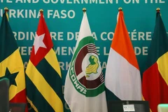 Quốc kỳ các quốc gia thành viên Cộng đồng Kinh tế Tây Phi (ECOWAS). (Ảnh: AFP/TTXVN) 
