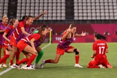 Niềm vui của các cầu thủ Canada. (Nguồn: sportstar.thehindu.com) 