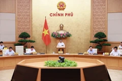 Thủ tướng Phạm Minh Chính chủ trì phiên họp Chính phủ chuyên đề về xây dựng pháp luật tháng 6/2023. (Ảnh: Dương Giang/TTXVN)