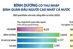 [Infographics] Bình Dương có thu nhập bình quân đầu người cao nhất