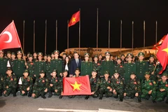 Đoàn Quân đội Nhân dân Việt Nam sẵn sàng lên đường tới thực hiện nhiệm vụ tại Thổ Nhĩ Kỳ. (Nguồn: QPVN)