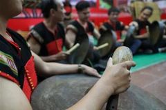Trình diễn di sản văn hóa cồng chiêng Tây Nguyên. (Ảnh: Thanh Tùng/TTXVN) 