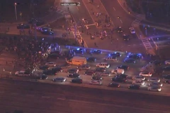 Người biểu tình chặn một đường cao tốc chính ở thành phố Atlanta, bang George của Mỹ. (Nguồn: Twitter) 