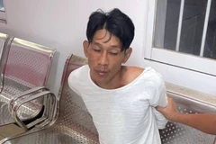 Nghi phạm bị công an bắt giữ. (Ảnh: TTXVN phát)