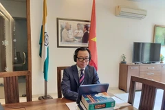 Đại sứ Việt Nam tại Ấn Độ Phạm Sanh Châu phát biểu. (Ảnh: Huy Lê/Vietnam+) 