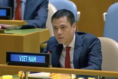 Đại sứ Đặng Hoàng Giang, Trưởng Phái đoàn thường trực Việt Nam tại Liên hợp quốc, phát biểu tại phiên thảo luận. (Ảnh: Thanh Tuấn/TTXVN)
