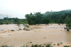 Nước lũ trên sông. (Ảnh: Tường Quân/TTXVN) 