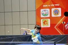 Tay vợt Nguyễn Khoa Diệu Khánh. (Ảnh: Mạnh Tú/TTXVN)