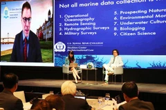 Quang cảnh phiên thảo luận đầu tiên của Đối thoại biển lần thứ 9. (Ảnh: Tiên Minh/TTXVN) 