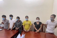 Các đối tượng trong đường dây lừa đảo. (Ảnh: TTXVN/phát) 