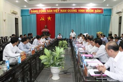 Hình ảnh Đoàn công tác TTXVN làm việc tại tỉnh Bến Tre