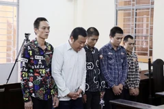 Các bị cáo tại phiên tòa sơ thẩm. (Ảnh: Huỳnh Anh/TTXVN)