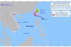 Đến 7 giờ ngày 4/10, bão di chuyển theo hướng Đông Bắc với tốc độ khoảng 5km/h và suy yếu dần thành một vùng áp thấp trên khu vực đảo Đài Loan (Trung Quốc), gió dưới cấp 6. (Nguồn: Trung tâm Dự báo Khí tượng Thủy văn Quốc gia)