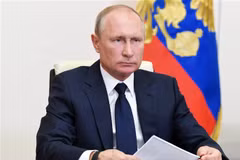 Tổng thống Nga Vladimir Putin tại một cuộc họp ở Moskva ngày 12/5/2020. (Nguồn: AFP/TTXVN) 