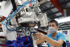 May hàng xuất khẩu tại Công ty Maxport Thái Bình. (Ảnh: Trần Việt/TTXVN)