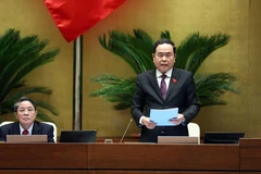 Phó Chủ tịch Thường trực Quốc hội Trần Thanh Mẫn phát biểu kết thúc Phiên chất vấn và trả lời chất vấn tại Kỳ họp thứ tư, Quốc hội khóa XV. (Ảnh: Phạm Kiên/TTXVN) 