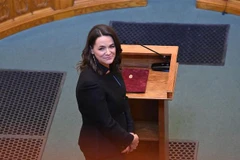 Tổng thống Hungary Katalin Novak tuyên thệ nhậm chức tại Quốc hội ở Budapest, ngày 10/3/2022. (Ảnh: AFP/TTXVN) 