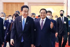 [Photo] Thủ tướng chủ trì chiêu đãi chào mừng Thủ tướng Nhật Bản