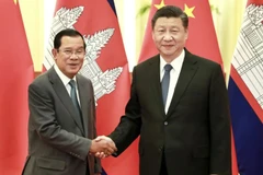 Thủ tướng Hun Sen dự kiến sẽ có các cuộc hội kiến, hội đàm, làm việc với Chủ tịch Trung Quốc Tập Cận Bình. (Nguồn: Xinhua)