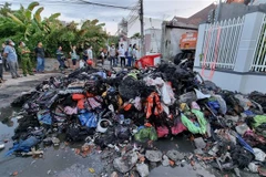 Hiện trường vụ cháy. (Ảnh: Nguyễn Thành/TTXVN) 