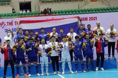 Đội tuyển futsal nam Thái Lan 5 lần liên tiếp đoạt huy chương Vàng tại các kỳ SEA Games. (Ảnh: Đại Nghĩa/TTXVN) 
